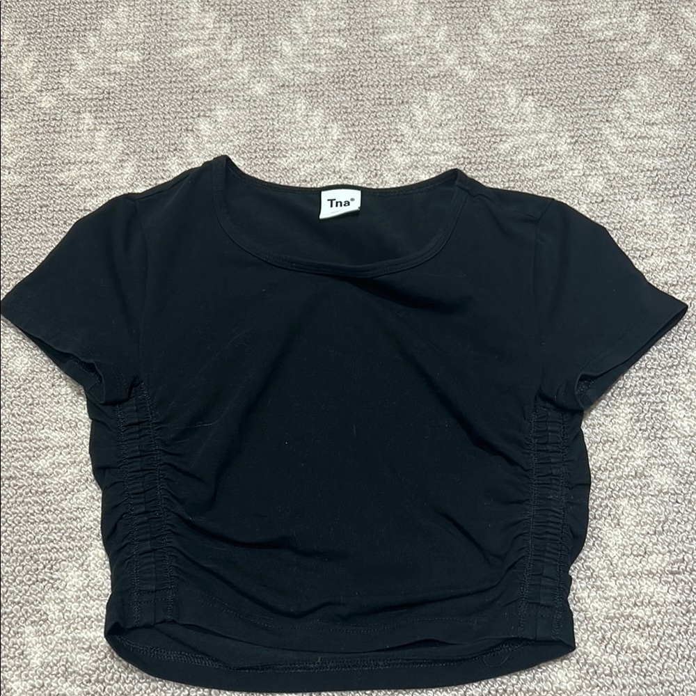 Black TNA crop tee